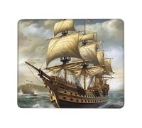 Tapis De Souris Navire De L'Âge De La Découverte Bords Cousus Tapis De Bureau Doux Mouse Pad pour Ordinateur Jeux Professionnels 25X30Cm