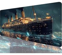 Tapis de Souris Navires Tapis de Souris Gaming XXL 800x400x3mm, Nuit Mouse Pad Imperméable et Antidérapant Les Bords à Double Couture Assurent Durabilité, Tandis Tissu Microfibre Cadeaux Homme N1-189