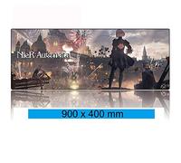 Tapis de Souris Nier Automata 900x400mm Tapis de Souris XXL Multifonction Gaming Mousepad XXL Grand sous Main, Anime Souris 3mm Bureau Anti-Glissant Surface Texturée pour Ordinateur, G