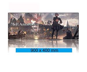 Tapis de Souris Nier Automata 900x400mm Tapis de Souris XXL Multifonction Gaming Mousepad XXL Grand sous Main, Anime Souris 3mm Bureau Anti-Glissant Surface Texturée pour Ordinateur, G