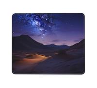 Tapis de souris Night in The Desert avec coutures anti-effilochage, imperméable, base en caoutchouc antidérapant, pour ordinateur portable, bureau, accessoires de bureau, 25,4 x 30,5 cm