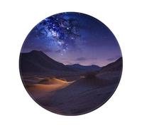 Tapis de souris Night in the Desert avec coutures anti-effilochage, tapis de souris de jeu imperméable pour homme et femme, base en caoutchouc antidérapant, tapis de souris rond pour ordinateur de