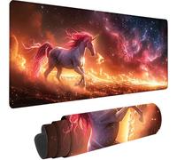 Tapis de Souris Noir 1500x800x3 mm Grand Tapis de Souris XXL Gaming, Licorne Mouse Pad à Bords Cousus, Base en Caoutchouc Antidérapante sous Main Bureau pour Gamer, Ordinateur Decoration Maison 3-N