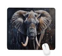 Tapis de Souris noir,340x280x3mm Tapis de Souris Gamer éléphant Mousepad,ase en Caoutchouc Imperméable et Antidérapante,Carré Cabine Mouse Pad avec Bords Surpiqués,pour Bureau Décoration Cadeaux J-216