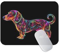 Tapis de Souris Noir 60 x 40 cm, Tapis Souris Gaming Chien, Mouse Pad avec Base Anti-Dérapante en Caoutchouc, Améliore la Précision et la Vitesse, Petit Portable Mouse Pad pour Gamer, Bureau M3-938