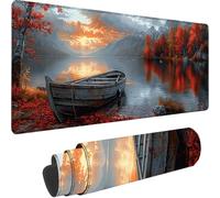 Tapis de Souris Noir 700 x 400 x 3 mm Grand Tapis de Souris XXL Gaming, Lac Mouse Pad à Bords Cousus, Base en Caoutchouc Antidérapante Sous Main Bureau pour Gamer, Ordinateur, PC Decoration Maison I-1