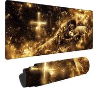 Tapis de Souris Noir 800x300x3 mm Grand Tapis de Souris XXL Gaming, Mouton Mouse Pad à Bords Cousus, Base en Caoutchouc Antidérapante Sous Main Bureau pour Gamer, Ordinateur, PC, Decoration Maison 9-5