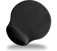 Tapis De Souris Noir. Base Antidérapante En Silicone Et Repose-Poignet Rembourré. Ergonomique. Réduit La Tension Du Poignet Pendant De Longues Journées De Travail Ou De Loisirs, Joueurs, Télétravail,