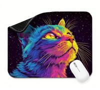 Tapis de Souris Noir Cat(2) Tapis de Souris Gamer, Mouse Pad Petit 300 x 250 x 3 mm, Bureau avec Bords Cousus, Surface Spéciale Texturée Résistant à Usure, Base en Caoutchouc Antidérapante t0s-70
