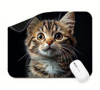 Tapis de Souris Noir Cat(3) Tapis de Souris Gamer, Mouse Pad Petit 300 x 250 x 3 mm, Bureau avec Bords Cousus, Surface Spéciale Texturée Résistant à Usure, Base en Caoutchouc Antidérapante t0s-74