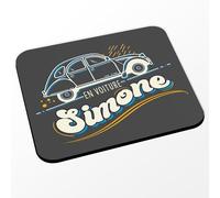 Tapis de Souris Noir - en Voiture Simone Humour Voiture Vieux - (Dimensions 24 x 20 cm)