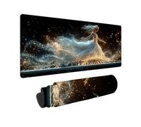 Tapis de Souris Noir Et Blanc 600 x300 mm Tapis de Souris Gamer Fille Au Piano, Accessoire Bureau Travail Grand avec Base en Caoutchouc Antidérapant Surface, Gaming Accessoire pour Gamer -TL77GA