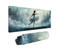 Tapis de Souris Noir Et Blanc 600 x300 x 3MM Tapis de Souris Gamer Fille Au Piano, Accessoire Bureau Travail Grand avec Base en Caoutchouc Antidérapant Surface, Gaming Accessoire pour Gamer -TL99BH