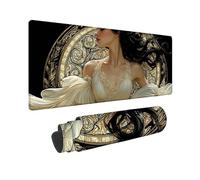 Tapis de Souris Noir Et Blanc 800 x 300 x 3MM Tapis de Souris Gamer Femme, Accessoire Bureau Travail Grand avec Base en Caoutchouc Antidérapant Surface, Gaming Accessoire pour Gamer, Portable -TL2389