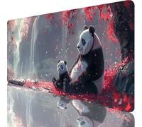 Tapis de Souris Noir Et Blanc, Tapis de Souris XXL 1000x500x3mm, Extended sous Main Bureau avec Bords Cousus, Gaming Mouse Pad Améliore la Précision et Rapidité, pour Gamer, Ordinateur, Panda R-1862