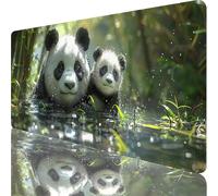 Tapis de Souris Noir Et Blanc, Tapis de Souris XXL 700x300x3mm, Extended sous Main Bureau avec Bords Cousus, Gaming Mouse Pad Améliore la Précision et Rapidité, pour Gamer, Ordinateur, Panda S-3655
