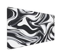 Tapis de Souris Noir et blanc Tapis de Souris XXL 700x400 mm Abstrait Mouse Pad avec Surface Imperméable et Base Antidérapante, Convient pour Bureau, l'ordinateur, Améliore Précision et Vitesse 2S-137