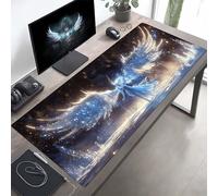 Tapis de Souris Noir Grand Tapis Souris XXL, Aile Mouse Pad Bureau Gamer, à Bords Cousus, Base en Caoutchouc Antidérapante, sous Main pour Clavier et Mouse Pad, Cadeau 100 x 40 cm PjY6316 6-D