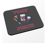 Tapis de Souris Noir - Maquillage - l'argent ne Fait Pas Le Bonheur - (Dimensions 24 x 20 cm)
