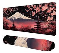 Tapis De Souris Noir Mouse Pad XXL 1200x600x3mm, Japon Tapis Souris Gamer, Caoutchouc Antidé Rapante Lavable Approprié, Bords Surpiquás Tapis de Bureau pour Maison/Bureau Decoration, Cadeau J1-775