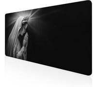 Tapis de Souris Noir Tapis de Souris Gamer 1600x800x3mm Grand sous Main Bureau Ange Modèle, Base Antidérapante en Caoutchouc Mousepad, Imperméable Durable Mouse Pad pour PC Gamer & Deco Bureau D1-926