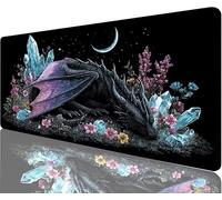 Tapis de Souris Noir Tapis de Souris Gaming XXL 1000x500x3mm, Dragon Mouse Pad Imperméable et Antidérapant Les Bords à Double Couture Assurent Durabilité, Tandis Tissu Microfibre Cadeaux Homme N1-662