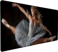 Tapis de Souris Noir Tapis de Souris XXL 900x400x3mm,Danse étendu Mouse Pad avec Base Antidérapante, Coutures sur Les Bords, Imperméable et Durable Mousepad pour Accessoires Bureau, Cadeau 2-0678