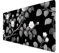 Tapis de Souris Noir Tapis de Souris XXL Feuille Mouse Pad Gaming Haute Précision et Vitesse avec Bords Cousus et Base en Caoutchouc Antidérapante, pour PC, Ordinateur Portable 800 x 400mm 4-6050x