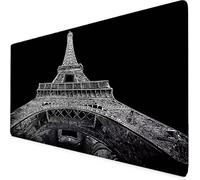 Tapis de Souris Noir Tapis de Souris XXL Tour Eiffel Mouse Pad Gaming Haute Précision et Vitesse avec Bords Cousus et Base en Caoutchouc Antidérapante, pour Ordinateur Portable 1200 x 600mm 4-4589u