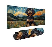 Tapis de Souris Noir Tapis Souris XXL 80x30cm, sous Main Bureau Chien Mouse Pad avec Bords Cousus, Imperméable Base en Caoutchouc Antidérapant Surface pour Bureau, Études, Gaming -zjn2509X53A4FIW