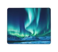 Tapis de souris Northern Lights avec bords cousus, tapis de souris de jeu personnalisé en tissu lycra, base en caoutchouc antidérapant, pour ordinateur portable, bureau à la maison, 21,1 x 26,2 cm