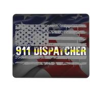 Tapis De Souris Number 911 Dispatcher Thin Gold Yellow Line Dispatch American Flag Tapis De Bureau Parfait sous-Main Anti-Dérapant Mouse Pad pour Table Voyage Travail 25X30CM