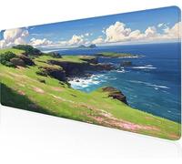 Tapis De Souris Océan,Sous Main Bureau Flanc Coteau Tapis De Souris XXL Gaming 1500x800x3mm Protege Bureau Avec Base AntidéRapante,Durable ImperméAble Tissu Texturé Microtissu AméLiore PréCision Y1-52
