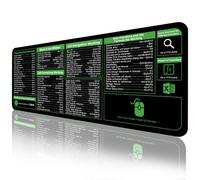 Tapis de souris Office Excel Raccourci 80 x 30 cm - Tapis de jeu pour PC, bords cousus avec base antidérapante, grand tapis de souris étendu, tapis de clavier