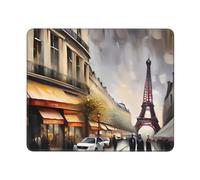 Tapis De Souris Oil Paintings Paris Street Scene Eiffel Tower Mousepad Portable Tapis Souris Antidérapante Mouse Pad pour Bureau Ordinateur Portable Travail S