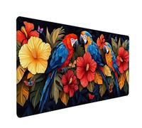 Tapis de Souris Oiseau, Papillon Sous Main Bureau 1600x800x3mm, Tapis de Souris XXL Gaming avec Rubber Base, Accessoire Bureau, Mouse Pad avec Coutures sur Les Bords, Grand Clavier Pad, pour PC 2-3611