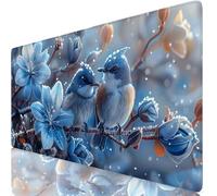 Tapis de Souris Oiseau Tapis de Souris XXL 1000 x 500 mm, Mouse Pad Lis avec Base Anti-Dérapage, Design Durable et Imperméable, Améliore la précision et la Vitesse, Accessoire Bureau Gamer K0-1004