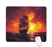 Tapis de Souris orange,340x280x3mm Tapis de Souris Gamer Bateau Mousepad,ase en Caoutchouc Imperméable et Antidérapante,Carré Cabine Mouse Pad avec Bords Surpiqués,pour Bureau Décoration Cadeaux J-512