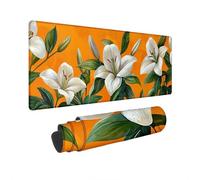 Tapis de Souris Orange Grand Tapis de Souris 1000x500 mm Gaming Accessoire Imperméable Antidérapant Mouse Pad avec Coutures sur Les Bord Mouse Pad Accessoires Bureau pour Ordinateur Gaming (Lis) U-70