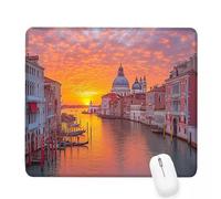 Tapis de Souris Orange,Venise Tapis de Souris Gamer 260x210x3mm Bords Cousus,Haute Précision et Vitesse avec Bords Cousus et Base en Caoutchouc Antidérapante Mouse Pad Femme,pour Bureau,Gaming J-525
