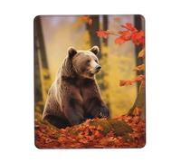 Tapis de souris ours marron en automne avec base en caoutchouc antidérapant, tapis de souris de jeu imperméable, personnalisé, tapis de souris lavable pour souris sans fil, ordinateurs, ordinateurs