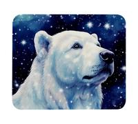 Tapis de souris Ours polaire Ciel étoilé pour le bureau et la maison