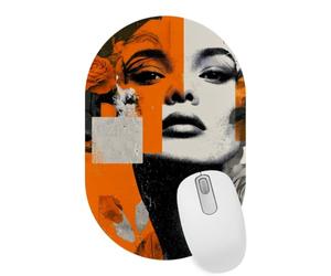Tapis de souris ovale portrait abstrait 28 × 18 cm, base en caoutchouc antidérapant, résistant à l'usure, lavable, lisse à utiliser, anti-rayures, durable