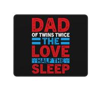 Tapis De Souris Papa De Jumeaux, Deux Fois Plus d'amour Et La Moitié Moins De Sommeil Base en Caoutchouc Anti-Dérapant Tapis De Souris Gaming Bords Surpiqués Mousepad pour Travail Gaming 25X30Cm