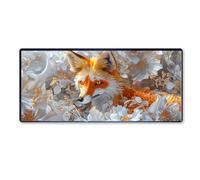 Tapis de Souris papillon 1000x500x3mm Grand Tapis Souris XXL, Renard Tapis de Souris Bureau Gamer, à Bords Cousus, Base en Caoutchouc Antidérapante, Sous Main pour Clavier et Souris, Decoration Maison