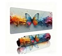 Tapis de Souris Papillon Tapis de Souris XXL Couleur Mouse Pad 800x300x3mm, Base Caoutchouc Anti-Dérapant, Améliore la Précision et la Vitesse, Texturée Résistant à Usure Lavable, Cadeaux Homme 0B-309
