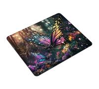 Tapis de Souris Papillon Tapis Souris Gaming Animal Mouse Pad avec Bords Cousus et Base en Caoutchouc Antidérapant, Petit Portable Mousepad pour Gamer, PC, Ordinateur Portable,Bureau 29 x 24 cm S0-855
