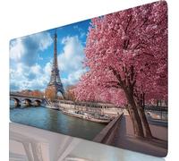 Tapis de Souris Paris 1200x600x3mm sous Main Bureau avec Base Anti-Dérapage, Tour Eiffel Tapis de Souris Gamer Imperméable, Accessoire Bureau Antidérapant Surface Mouse Pad pour PC Ordinateur Y8-897