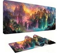 Tapis de Souris Paysage Architectural XXL 1500x800x3 mm Grand Tapis Souris Bords Cousus Imperméable Antidérapant Grand Accessoire Bureau étendu, Ordinateur Portable Améliore Précision Vitesse j0xk-641