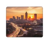 Tapis De Souris Paysage De Coucher De Soleil sur La Ville D'Atlanta Antidérapante Tapis De Souris Gaming Résistant À Usure Mousepad pour Jeux Pc Professionnels 25X30Cm